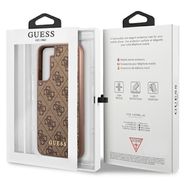 Guess Galaxy S23 Skal Metall Gold Logo - Brun