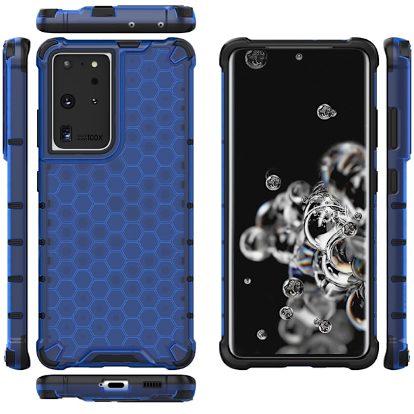 Galaxy S22 Ultra Skal Honeycomb Armored - Blå