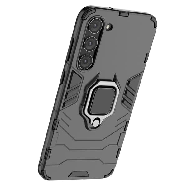 Galaxy S23 Plus Mobilcover Ring Armor Magnetisk Holder - Sort Black