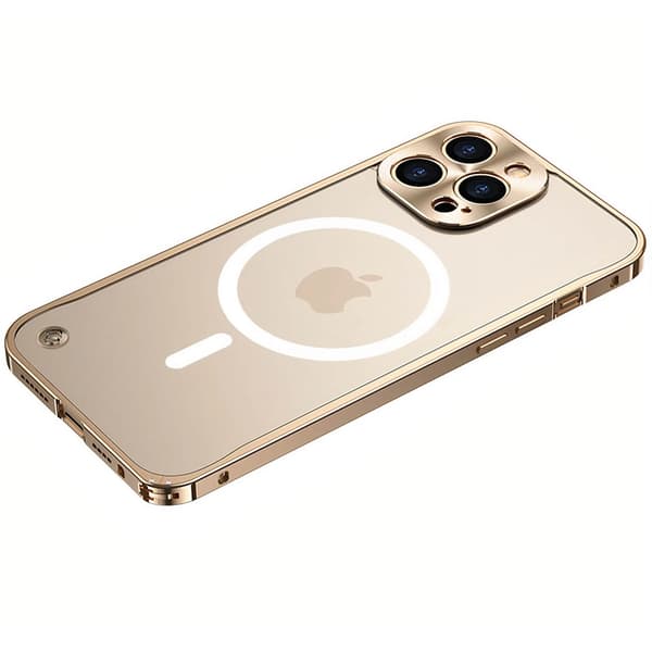 iPhone 14 Pro Max Cover Magsafe Metal Frame - Guld Guld
