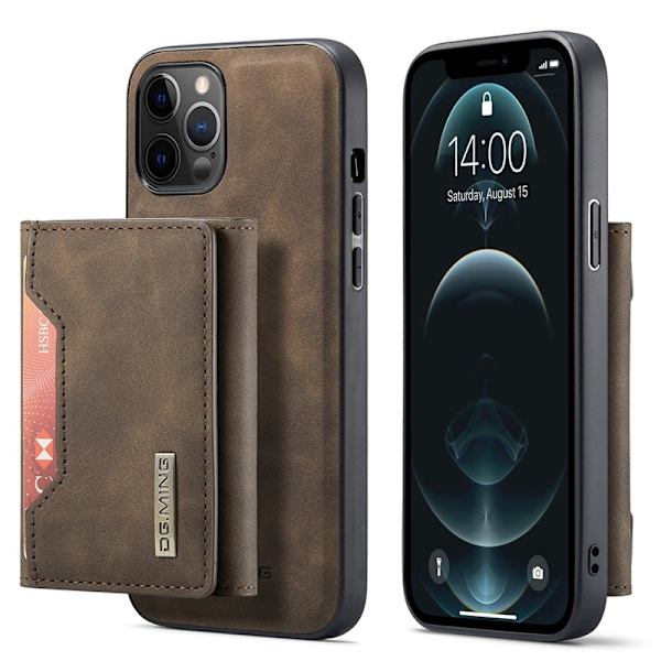 DG.MING M2 Tri-Fold Wallet Mobilskal för iPhone 13 Pro - Brun