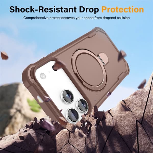 Mobilskal till iPhone 17 Pro MagSafe Kickstand Shockproof - Guld Guld