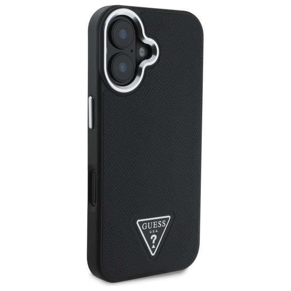 Guess Mobilskal till iPhone 16 Plus MagSafe Grained Triangle - Svart Svart