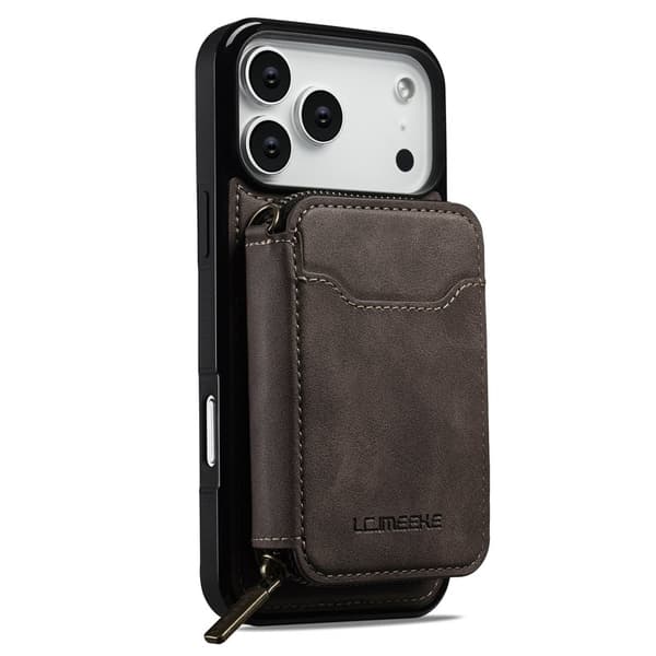 LC.IMEEKE L6 iPhone 17 Pro Plånboksfodral Konstläder - Brun