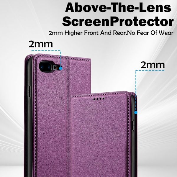 LC.IMEEKE L1 Series iPhone 8 Plus Plånboksfodral Konstläder - Lila
