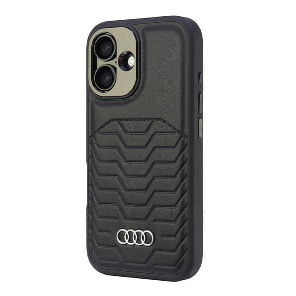 Audi Telefontaske til iPhone 16 Plus MagSafe Syntetisk Læder - Sort Black