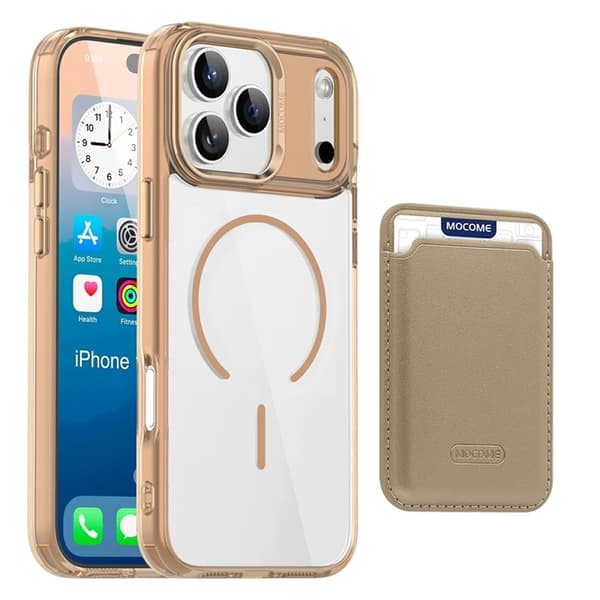 Mobilskal till iPhone 17 Pro Max MagSafe med Korthållare - Guld Guld