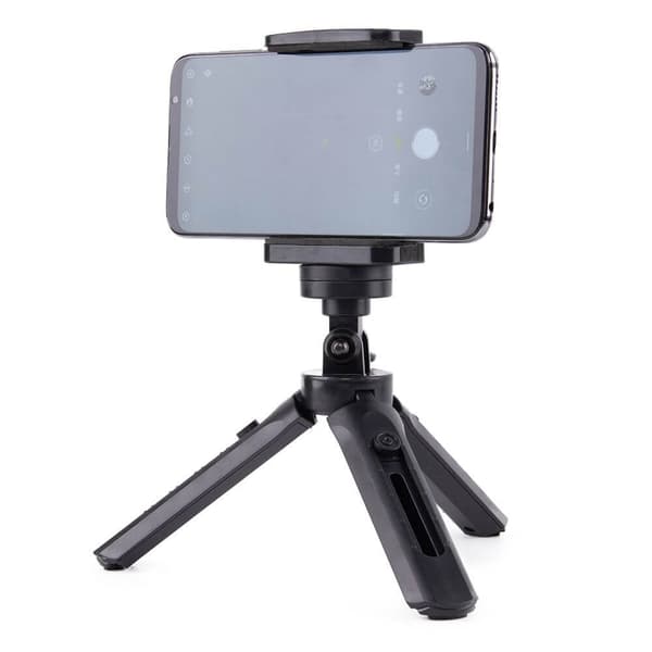 Mini Tripod telefonholder selfiestang GoPro Sort Black