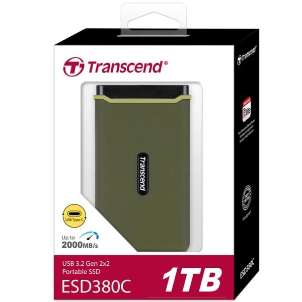 Transcend Portabel SSD USB-C 1TB - Military Grön