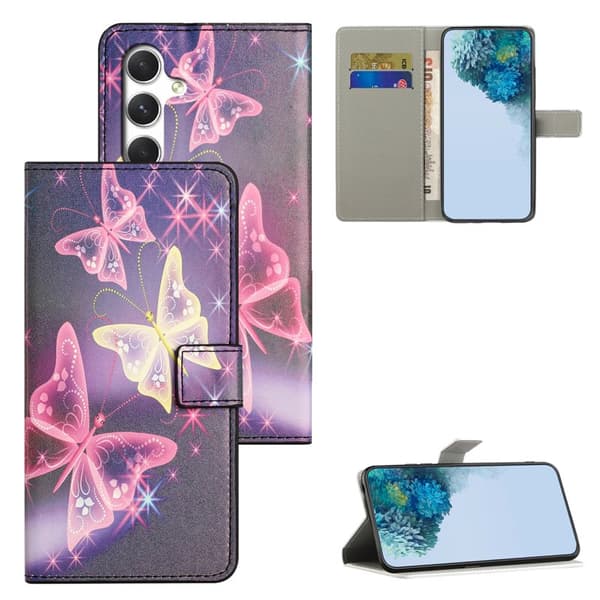 Plånboksfodral för Samsung Galaxy S26 Plus Konstläder Mönster Illusion Butterfly