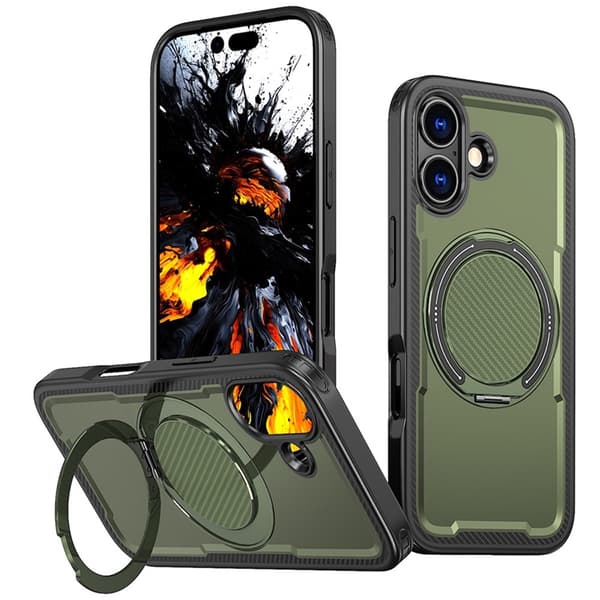 Mobilskal till iPhone 17 MagSafe TPU+PC Kickstand - Olivgrön Grön