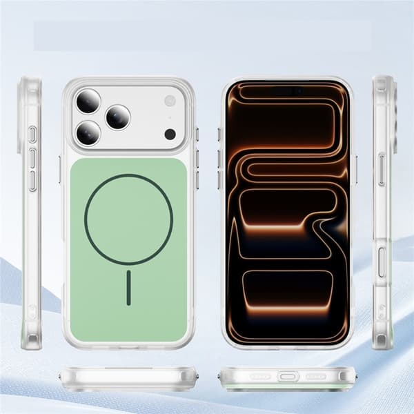 Mobilskal till iPhone 17 Pro Max MagSafe Skin Touch TPU PC - Grön Grön