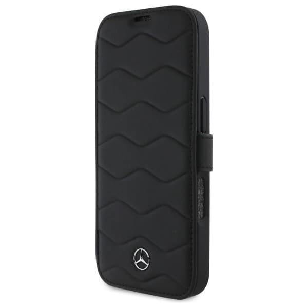 Mercedes iPhone 16 Pro Max Plånboksfodral MB Waves Läder Black