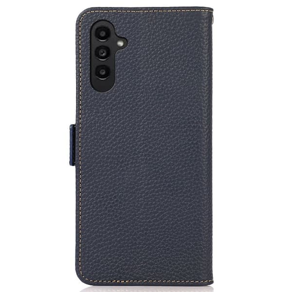 KHAZNEH Samsung Galaxy S23 FE Plånboksfodral Äkta läder - Blå
