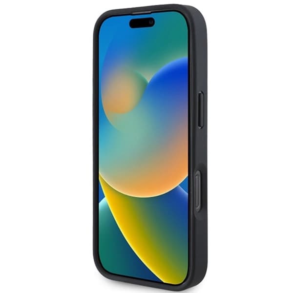 Mercedes telefontaske til iPhone 16 Pro Max AMG læderprægede linjer Black