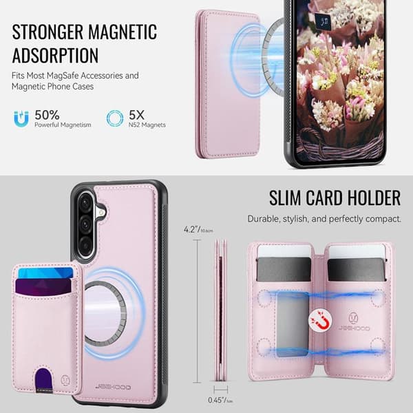 JEEHOOD Samsung Galaxy A26 5G Mobilskal KonstLäder - Rosa Rosa