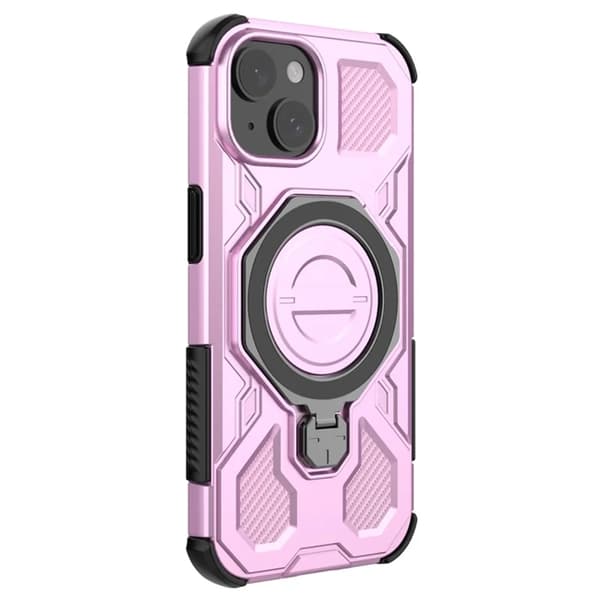 Mobilskal till iPhone 15 Plast Shockproof Med Ställ - Rosa Rosa