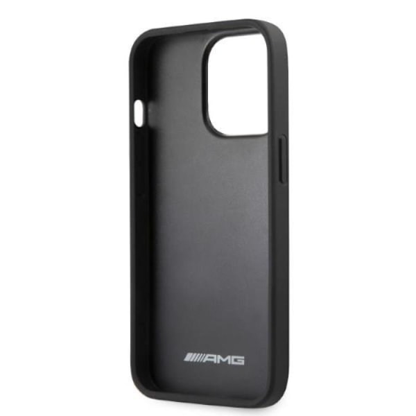 AMG iPhone 13 Pro/13 Mobilskal Läder Curved Lines - Svart Svart