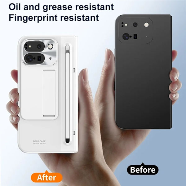 Mobilskal till Google Pixel 10 Pro Fold Kickstand Hinge PC - Vit Vit