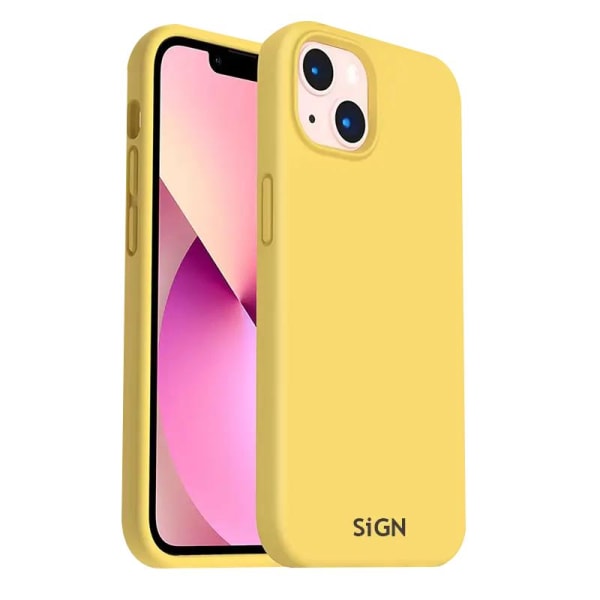 SIGN iPhone 14 Case nestemäinen silikoni - keltainen