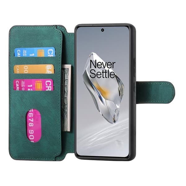 CASENEO OnePlus 13 Plånboksfodral - Avtagbart Plånboksfodral Konstläder - Grön