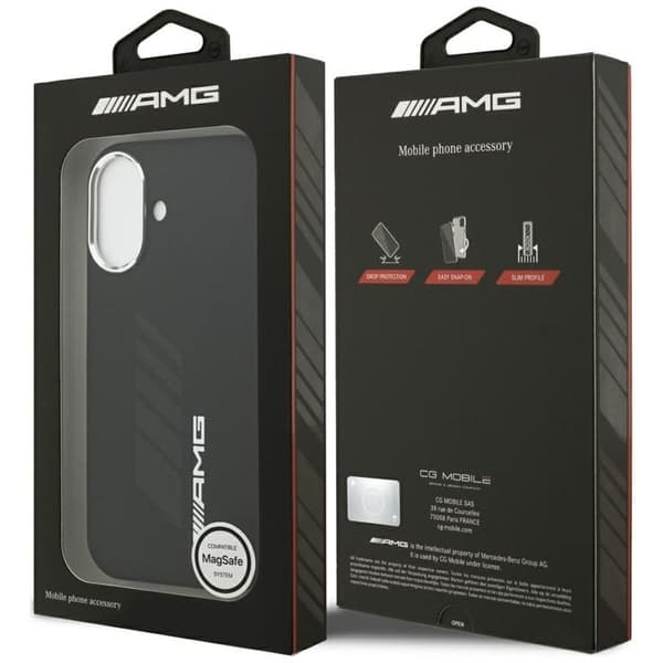 AMG Mobilskal till iPhone 17 MagSafe Silikon Oversize Rhombs - Svart Svart