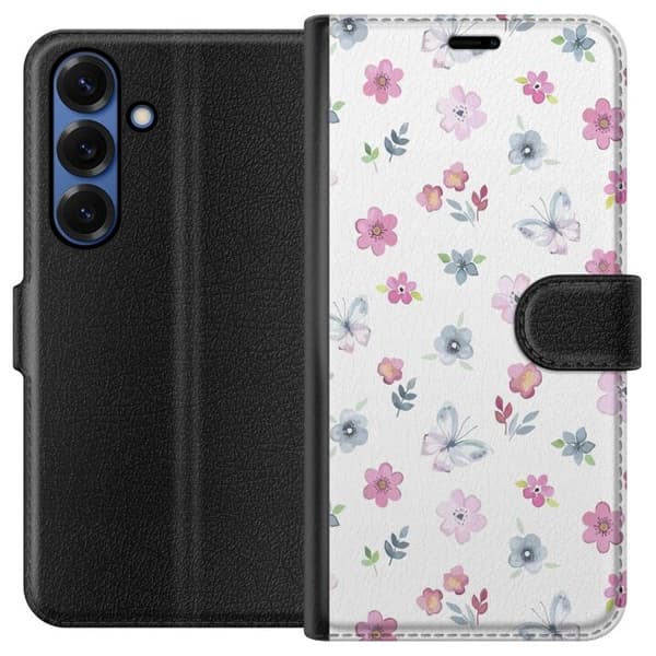 Pung Taske til Samsung Galaxy S25+ med blomster og sommerfugle