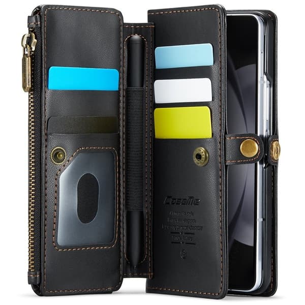 CASEME Plånboksfodral Konstläder för Samsung Galaxy Z Fold6 5G - Svart