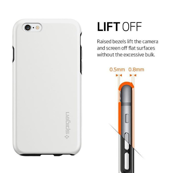 Spigen Thin Fit Hybrid Skal till Apple iPhone 6(S) Plus - Vit Vit