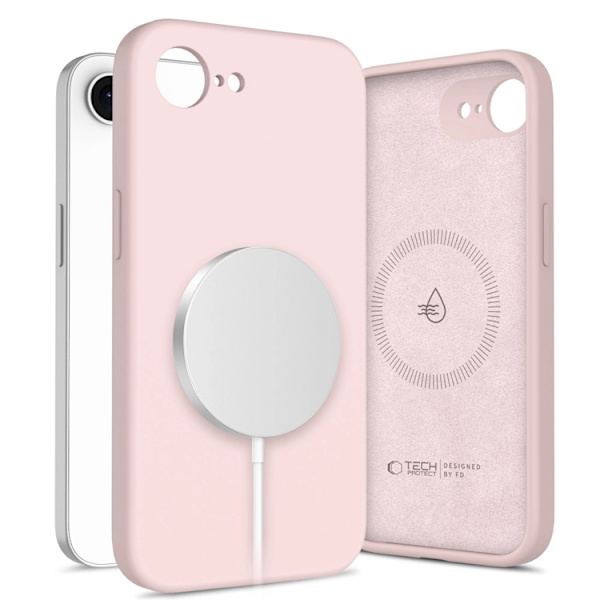 Tech-Protect Mobilskal För iPhone 16e/17e Magsafe Silikon - Rosa Pearl Rosa