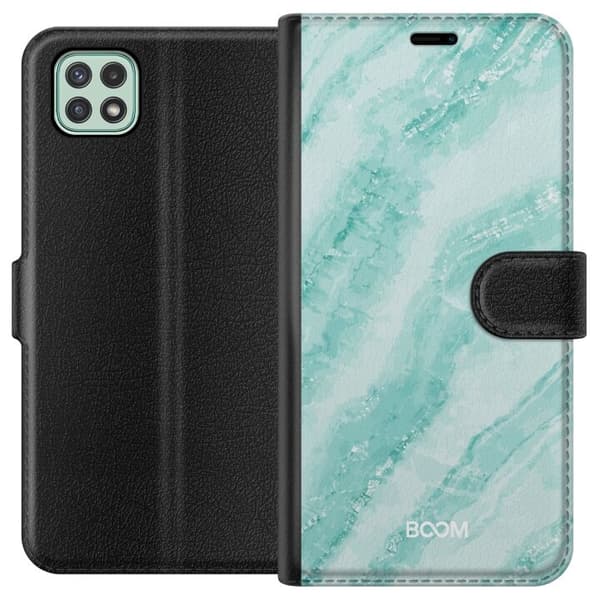 Lompakkokotelo Samsung Galaxy A22 5G:lle, Mint Marble -kuosilla