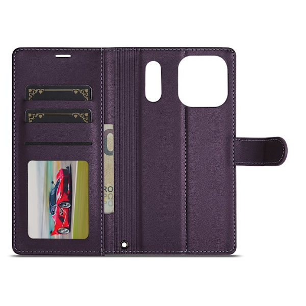 LC.IMEEKE L2 Series iPhone 17 Pro Max Plånboksfodral Konstläder - Lila