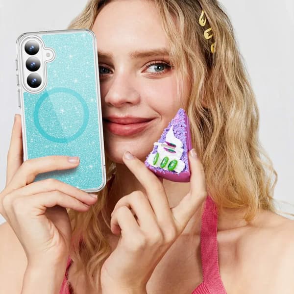 Mobilskal för Samsung Galaxy S26 Glitter Magnetiskt PC + TPU - Blå