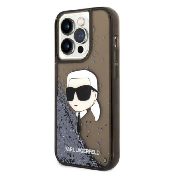 Karl Lagerfeld iPhone 14 Pro Max Skal Liquid Glitter Head - Svar