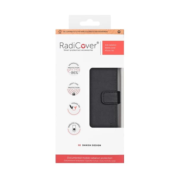 Radicover iPhone 16e Plånboksfodral MagSafe RFID 3 Kort - Svart Svart
