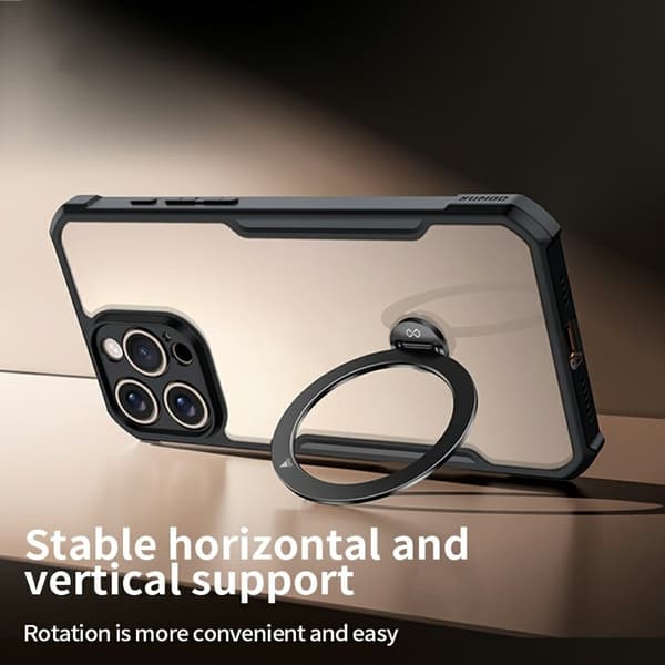 XUNDD Mobilskal till iPhone 16 Pro 360° Magnetisk Ställ Shockproof Svart