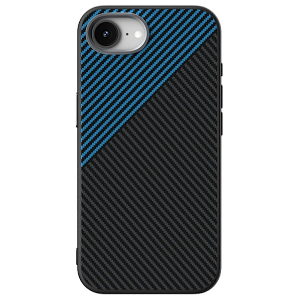 ABEEL Mobilskal till iPhone 16e MagSafe Carbon Fiber Texture - Blå Blå