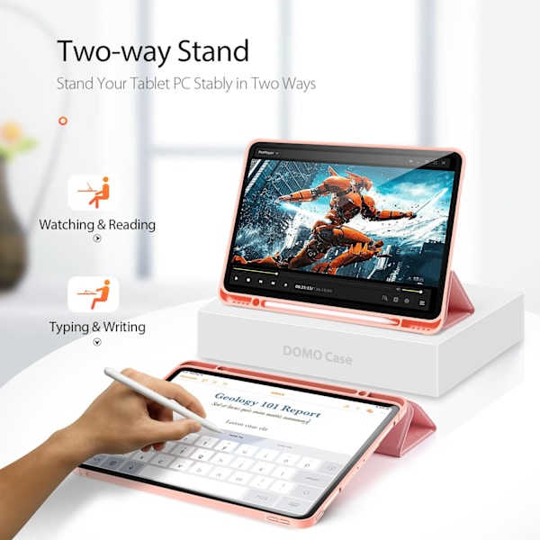 Dux Ducis Domo Tri-Fold etui til Apple Ipad Pro 11 (2020) - R Pink