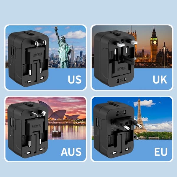 Tech-Protect Reseadapter EU/UK/US/AU TA300 - Svart Svart
