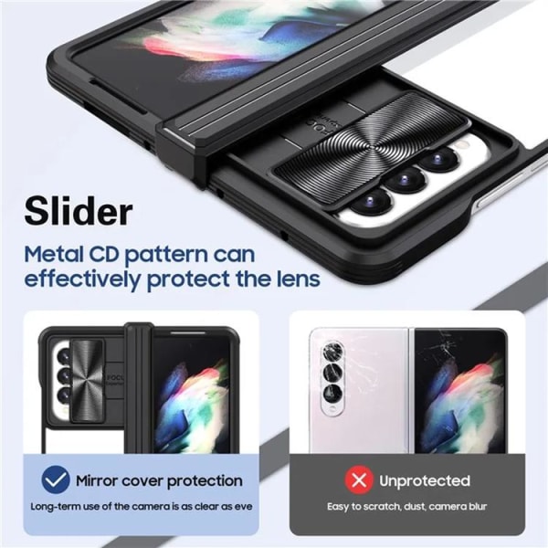 Galaxy Z Fold 4 Mobilskal 360 Kamera Slider - Svart