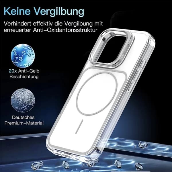 Mobilskal till iPhone 16 Pro Max MagSafe Lens Kickstand med Handrem - Vit Vit