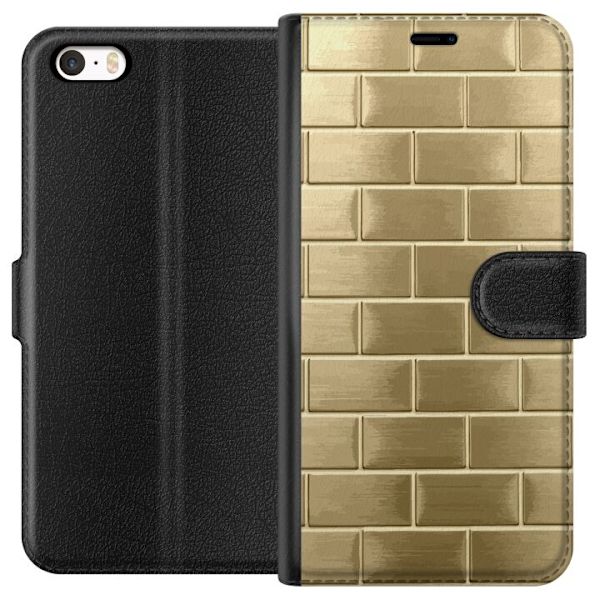 Plånboksfodral till Apple iPhone 5 med Gyllene Murstenar