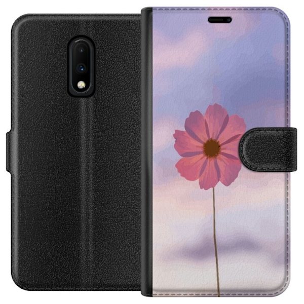 Plånboksfodral till OnePlus 7 med Rosa blomma