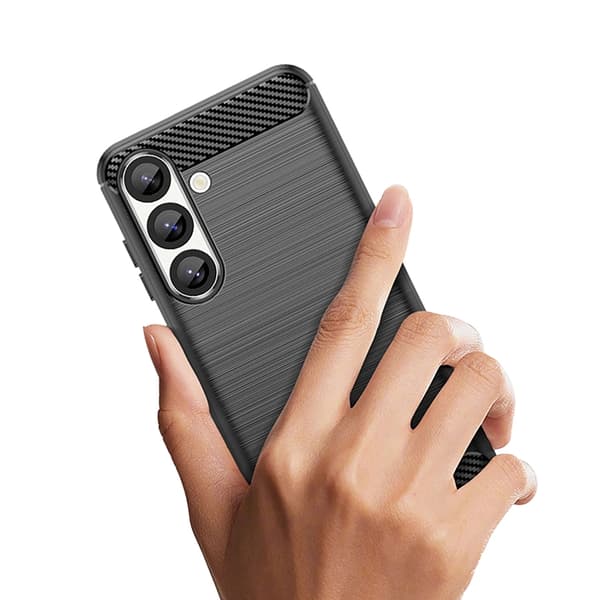 Telefontaske til Galaxy S25 Edge Carbon Flexible - Sort Svart