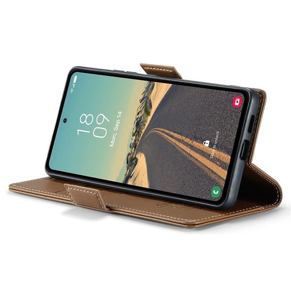 CASEME Plånboksfodral Konstläder för Samsung Galaxy S23 FE - Brun