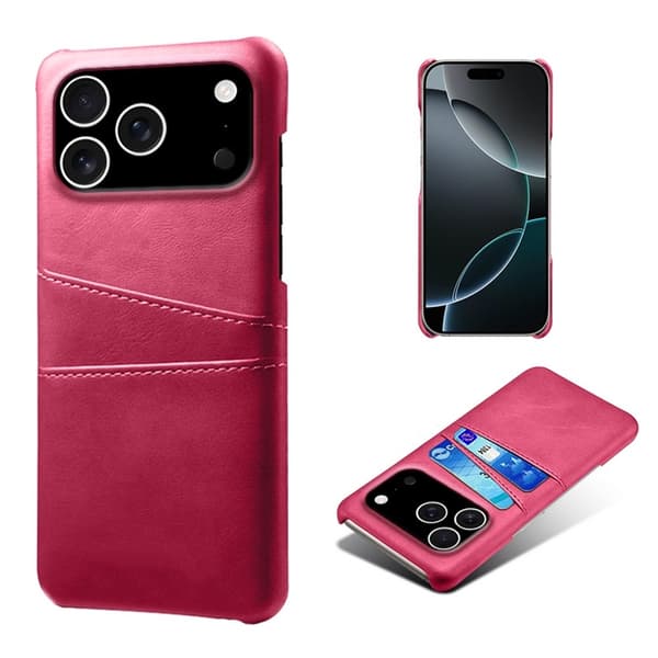 Mobilskal till iPhone 17 Pro Max Korthållare Dual - Rosé Rosa