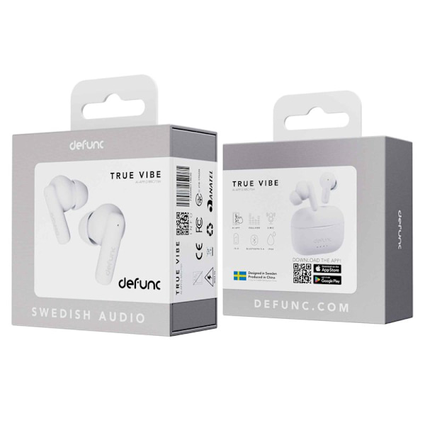 Defunc TRUE VIBE TWS Plugin In-Ear BT hörlur Vit
