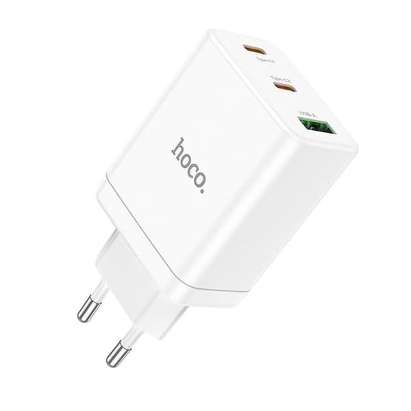 Hoco Väggladdare 35W 2xType C + USB A N33 - Vit Vit
