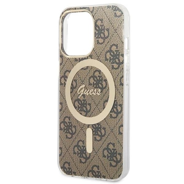 Guess iPhone 13 Pro Magsafe Skal Print + Trådlös Laddare - Brun
