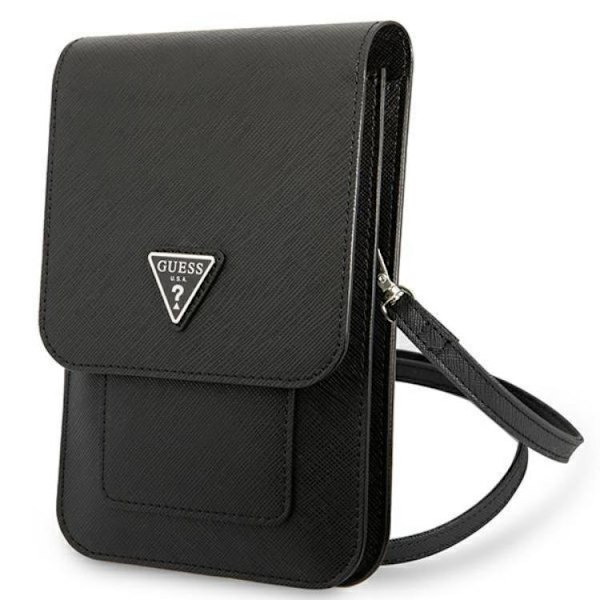 Guess Halsbandsfodral Saffiano Triangle - Svart Svart